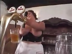 Hot busty waitress threesome